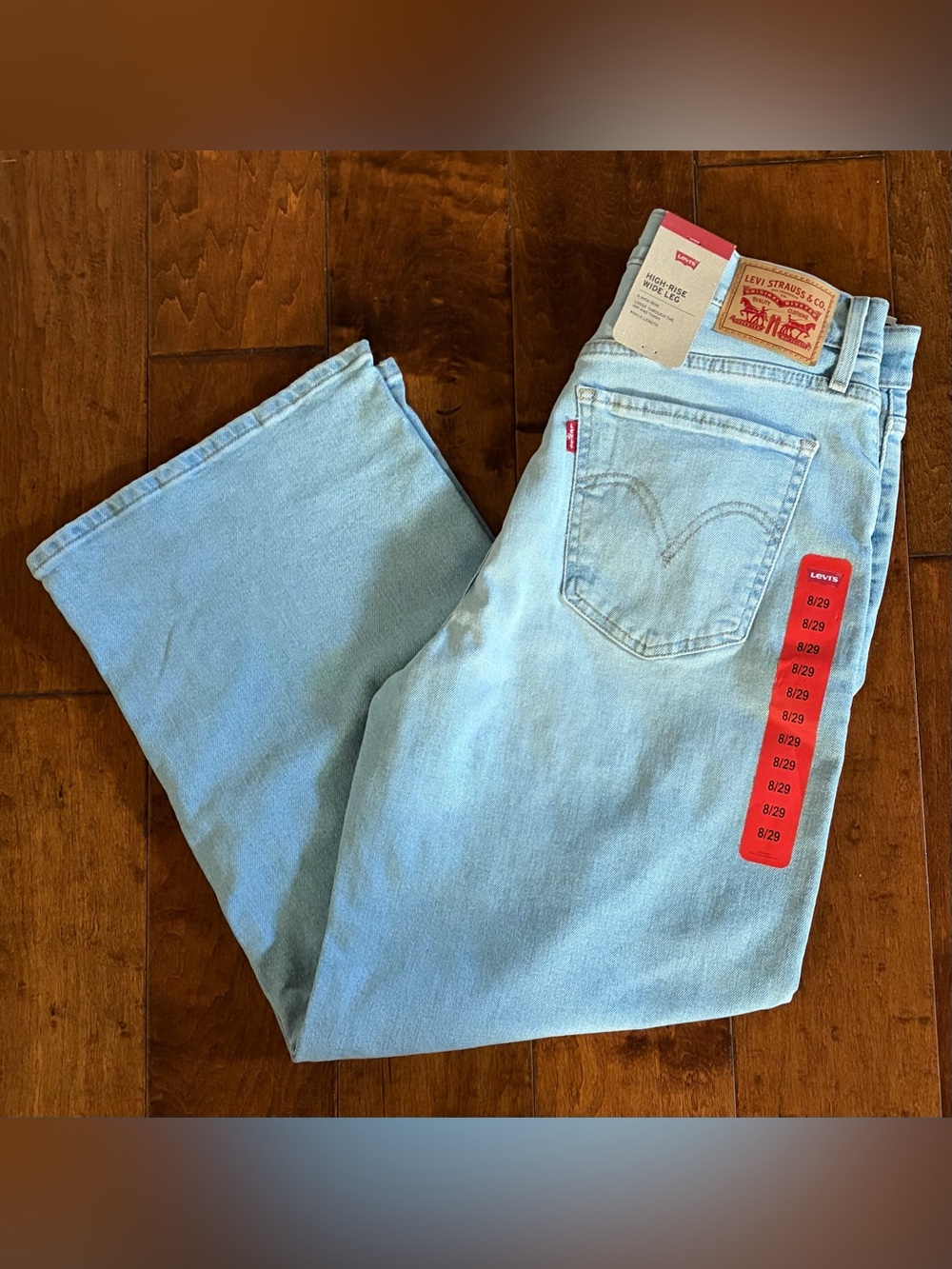❤️Levi's Women's High-Rise Wide Leg Jeans - Light Wash Blue New Size 8x29